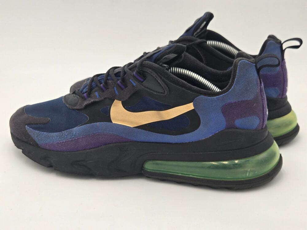 Nike Air Max 270 React Shoes Black Blue Gold Green Men's Size 12